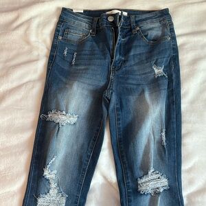 Blue flared jeans